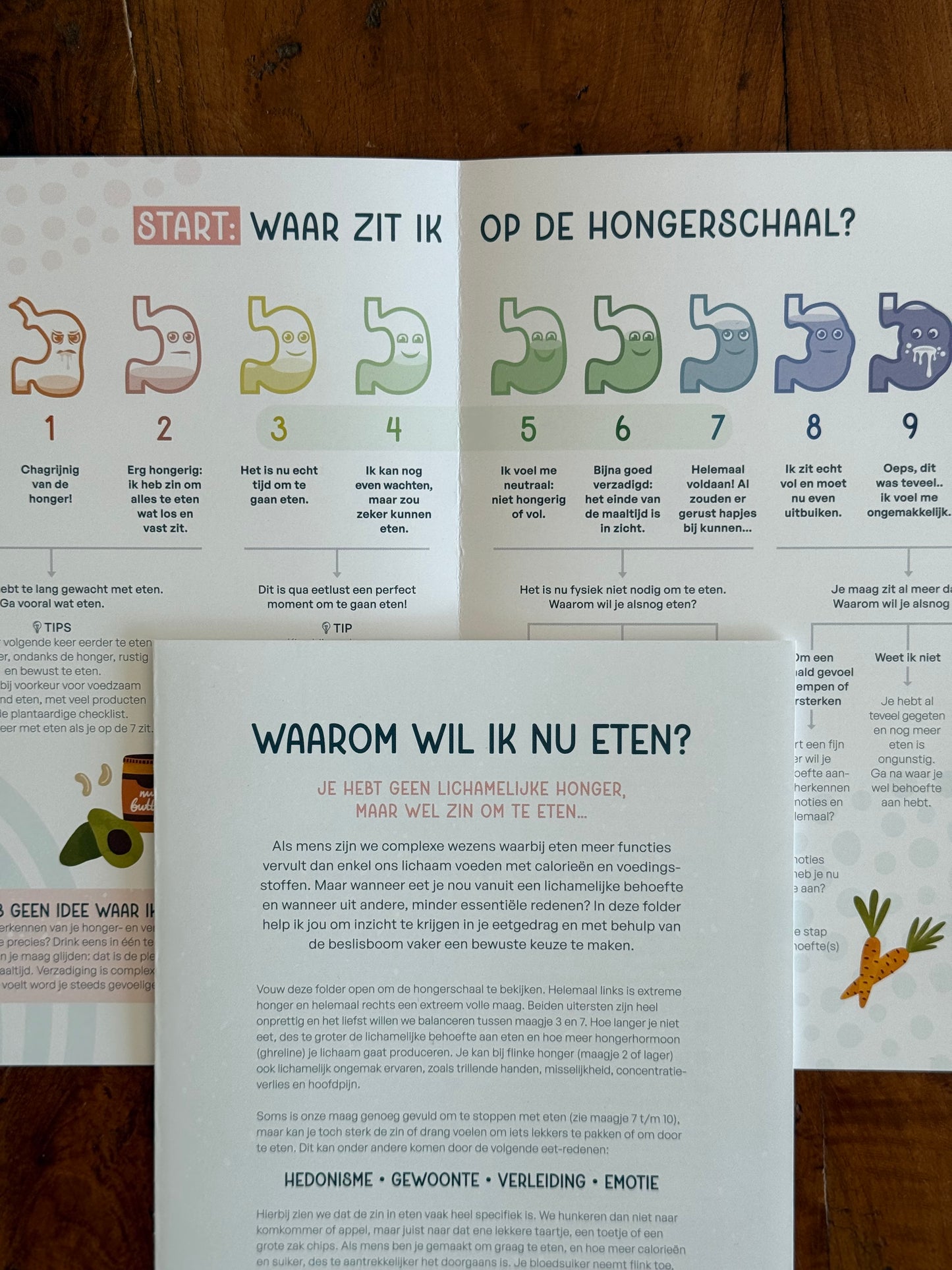 Folder: Waarom wil ik nu eten incl. hongerschaal met beslisboom